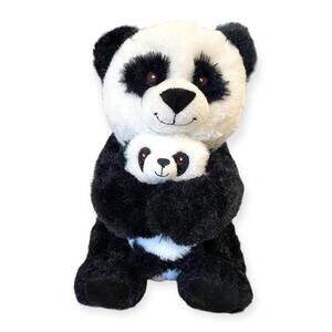 Spark Create Imagine Panda Bear Mom & Baby Plush Stuffed Animal Rattle Crinkle